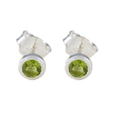 Mei Green Minimalist Stud Earrings for Everyday Wear Peridot Green Stud