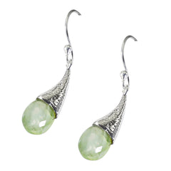 Zoey Green Solitaire Dangle Earrings - Stunning Finish