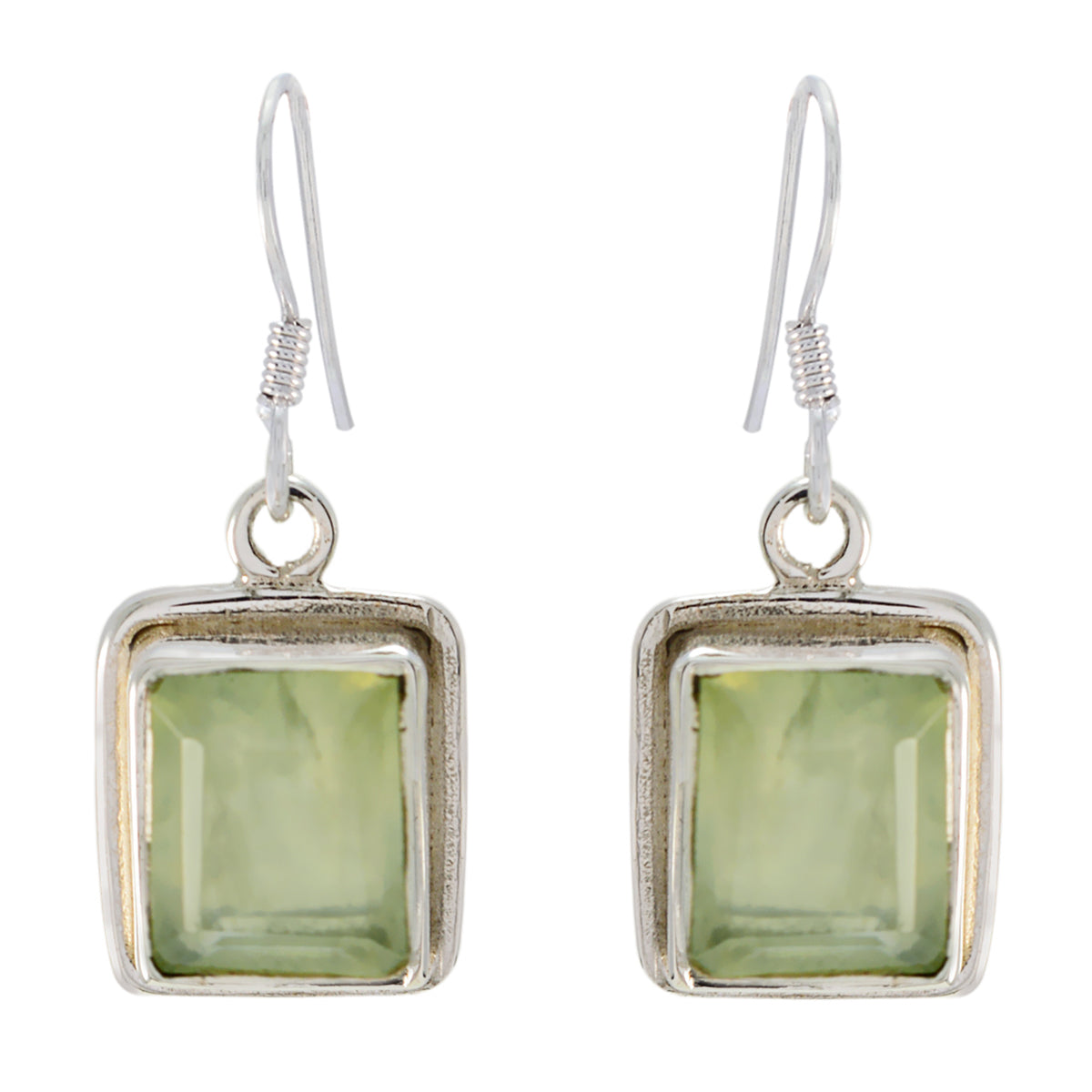Emi Green Solitaire Dangle Earrings for Everyday Glam Prehnite Green Dangle