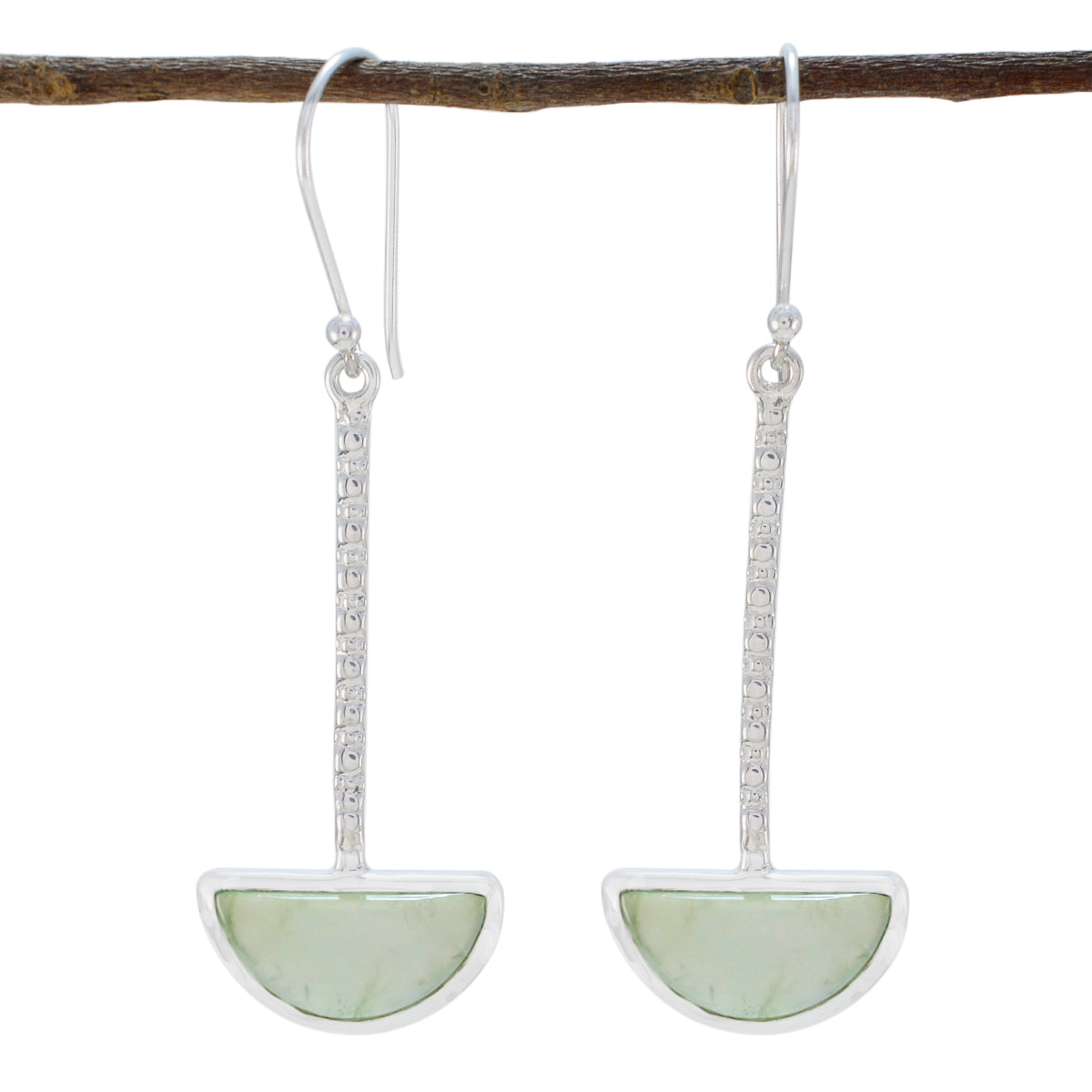 Zoe Green Solitaire Dangle Earrings for Every Occasion Prehnite Green Dangle