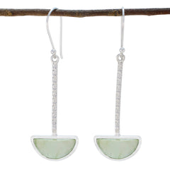 Zoe Green Solitaire Dangle Earrings for Every Occasion Prehnite Green Dangle