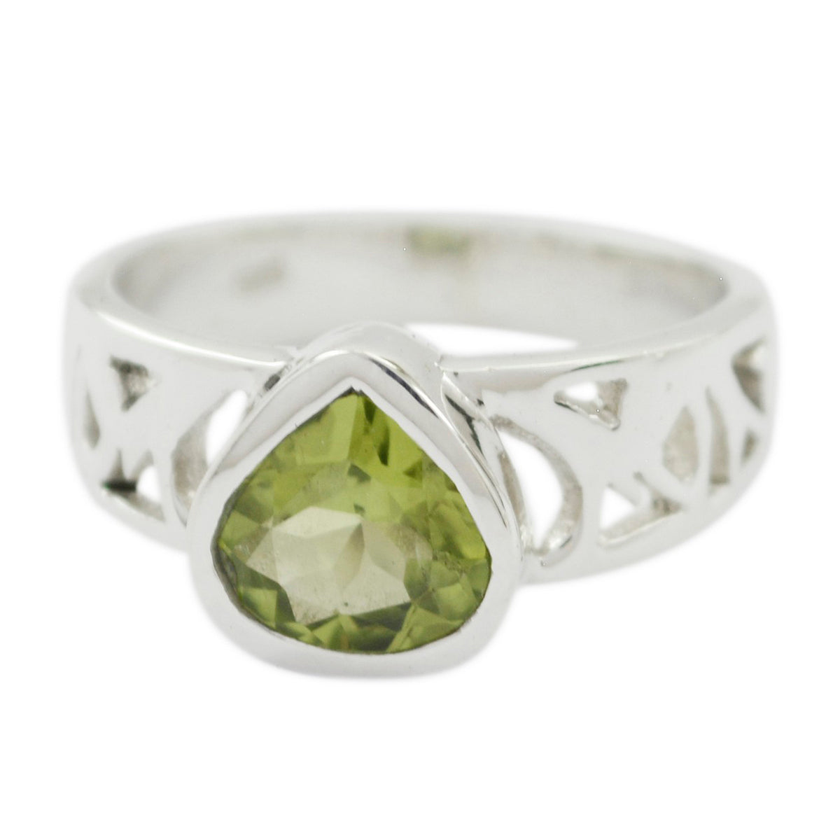 Natalie Engagement Green Solitaire Ring Peridot Green