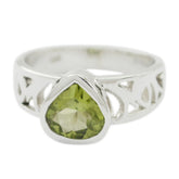 Natalie Engagement Green Solitaire Ring Peridot Green