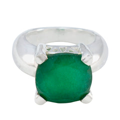 Audrey Green Solitaire Gemstone Ring in Silver
