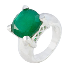Audrey Green Solitaire Gemstone Ring in Silver Green Onyx Green