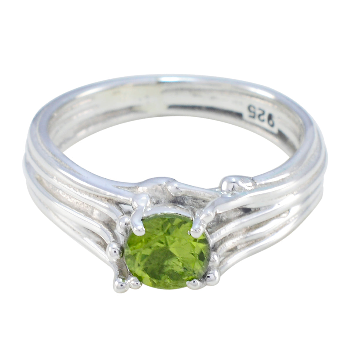 Ivana Sophisticated Green Solitaire Ring Peridot Green