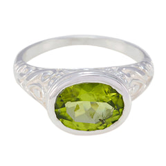 Aurora Art Deco Green Solitaire Ring