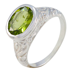 Aurora Art Deco Green Solitaire Ring