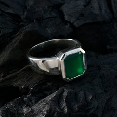 Bianca Green Solitaire Ring in Sterling Silver