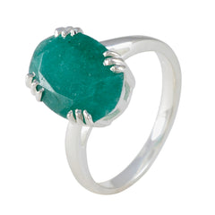 Luisa Contemporary Green Solitaire Ring