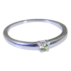 Rina Elegant Green Solitaire Ring in Sterling Silver