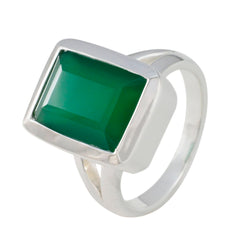 Harper Green Solitaire Ring Sterling Silver Statement