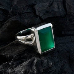 Harper Green Solitaire Ring Sterling Silver Statement