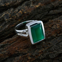 Harper Green Solitaire Ring Sterling Silver Statement
