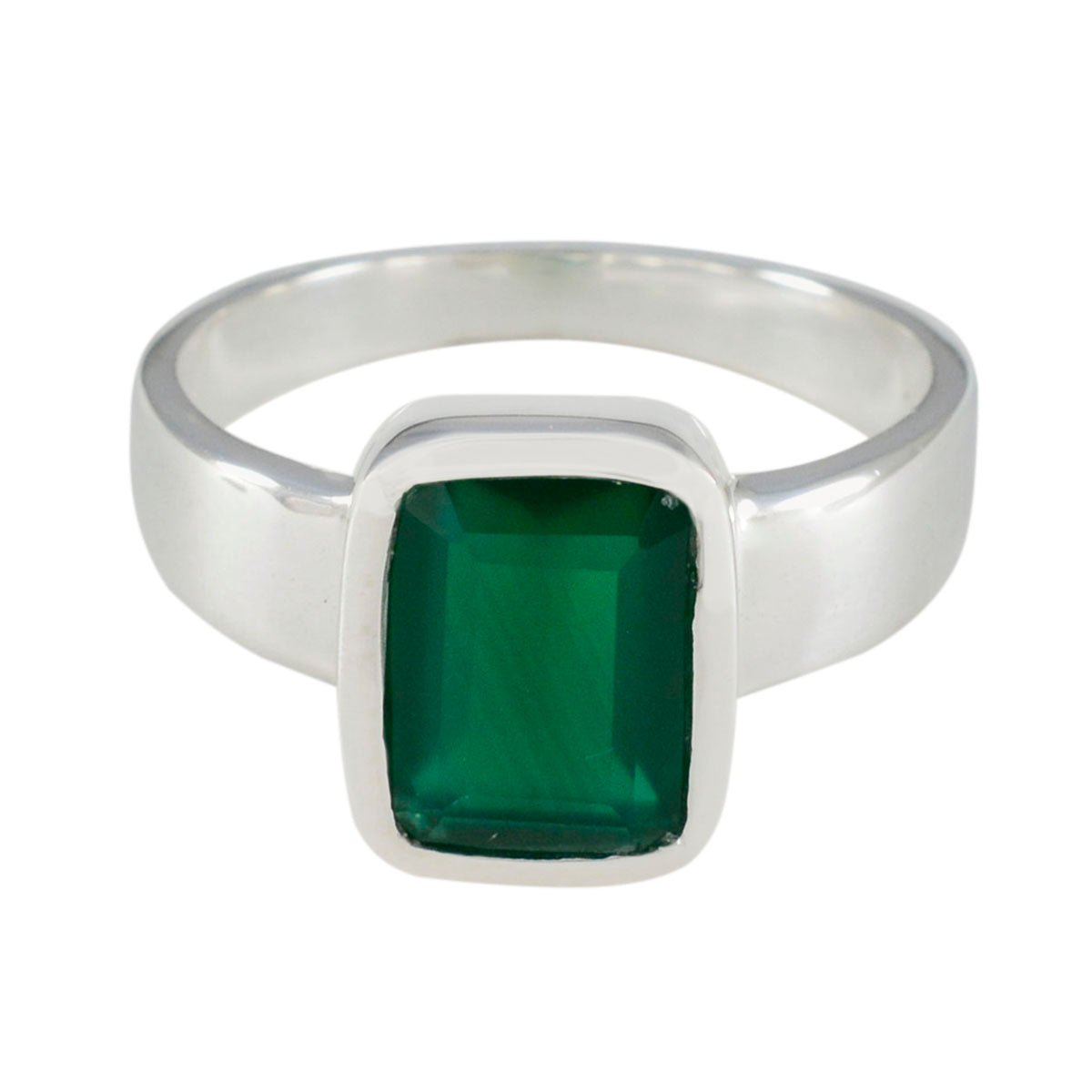 Ivana Romantic Green Solitaire Ring Green Onyx Green