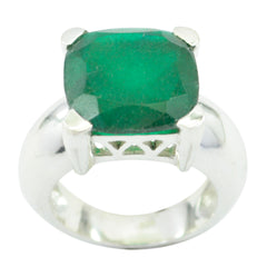 Mila Green Solitaire Ring Fashion Sterling Silver Indian Emerald Green
