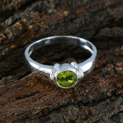 Chloe Green Solitaire Ring Fashion Silver Band