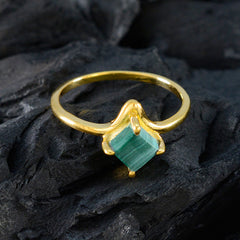 Sara Green Solitaire Ring for Women with Gold Finish