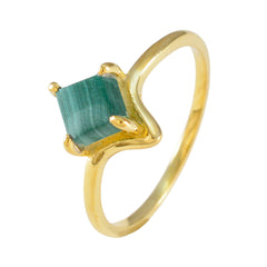 Sara Green Solitaire Ring for Women with Gold Finish