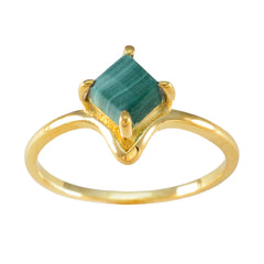 Sara Green Solitaire Ring for Women with Gold Finish