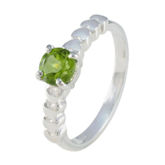 Angel Green Solitaire Ring India with Silver Heart Design