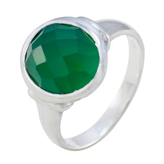 Maria Green Solitaire Ring India in Sterling Silver