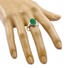 Siti Green Solitaire Ring India Sterling Silver Gemstone