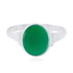 Siti Green Solitaire Ring India Sterling Silver Gemstone Green Onyx Green