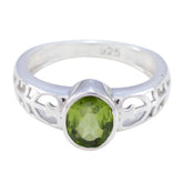 Camila Green Solitaire Ring India with Sterling Silver Peridot Green