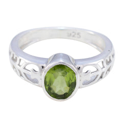 Camila Green Solitaire Ring India with Sterling Silver Peridot Green