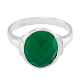 Maria Green Solitaire Ring India in Sterling Silver Green Onyx Green
