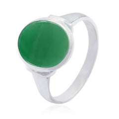 Siti Green Solitaire Ring India Sterling Silver Gemstone
