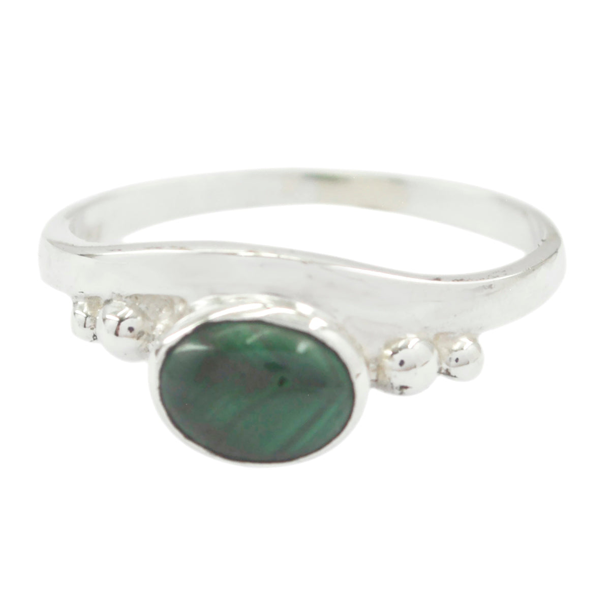 Jia Green Solitaire Ring India - Elegant Gemstone Jewelry Malachite Green