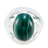 Audrey Contemporary Green Solitaire Ring Malachite Green