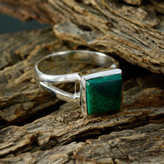 Lea Green Solitaire Ring with Square Gemstone