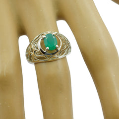 Alejandra Filigree Green Solitaire Ring