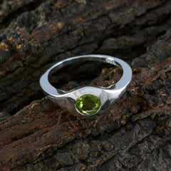 Mariana Green Solitaire Ring Online with Silver Band