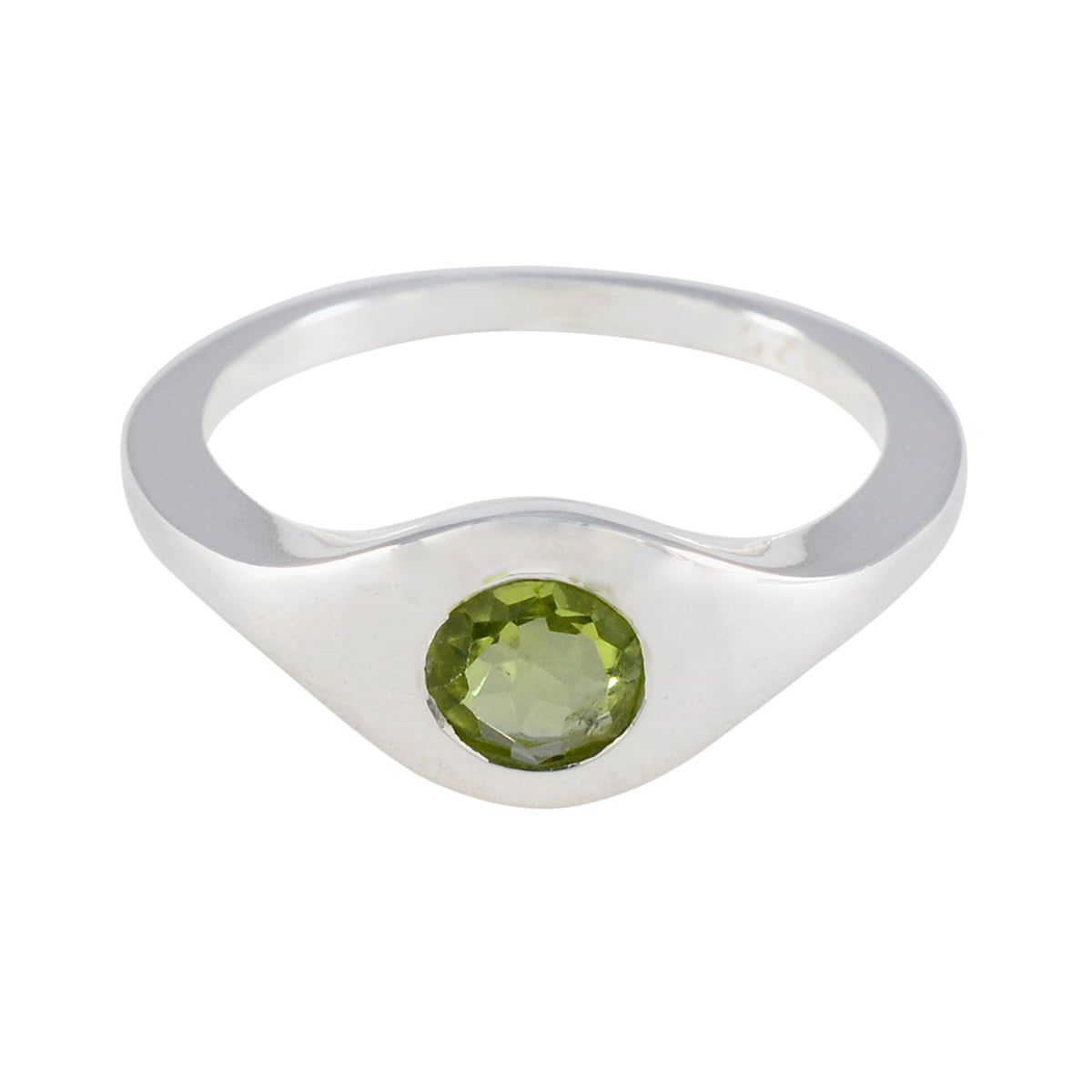 Mariana Green Solitaire Ring Online with Silver Band Peridot Green