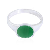 Ella Stylish Green Solitaire Ring Online in Silver Green Onyx Green