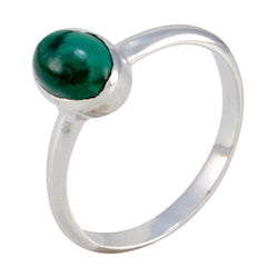 Hana Green Solitaire Ring Silver Gemstone Jewelry
