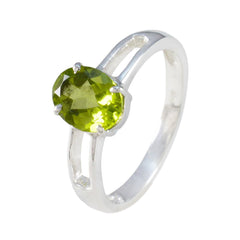 Audrey Green Solitaire Ring in Sterling Silver