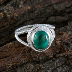 Evelyn Rope-Wire Green Solitaire Ring