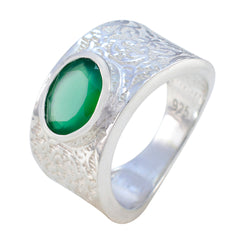 Natcha Art Deco Green Solitaire Ring