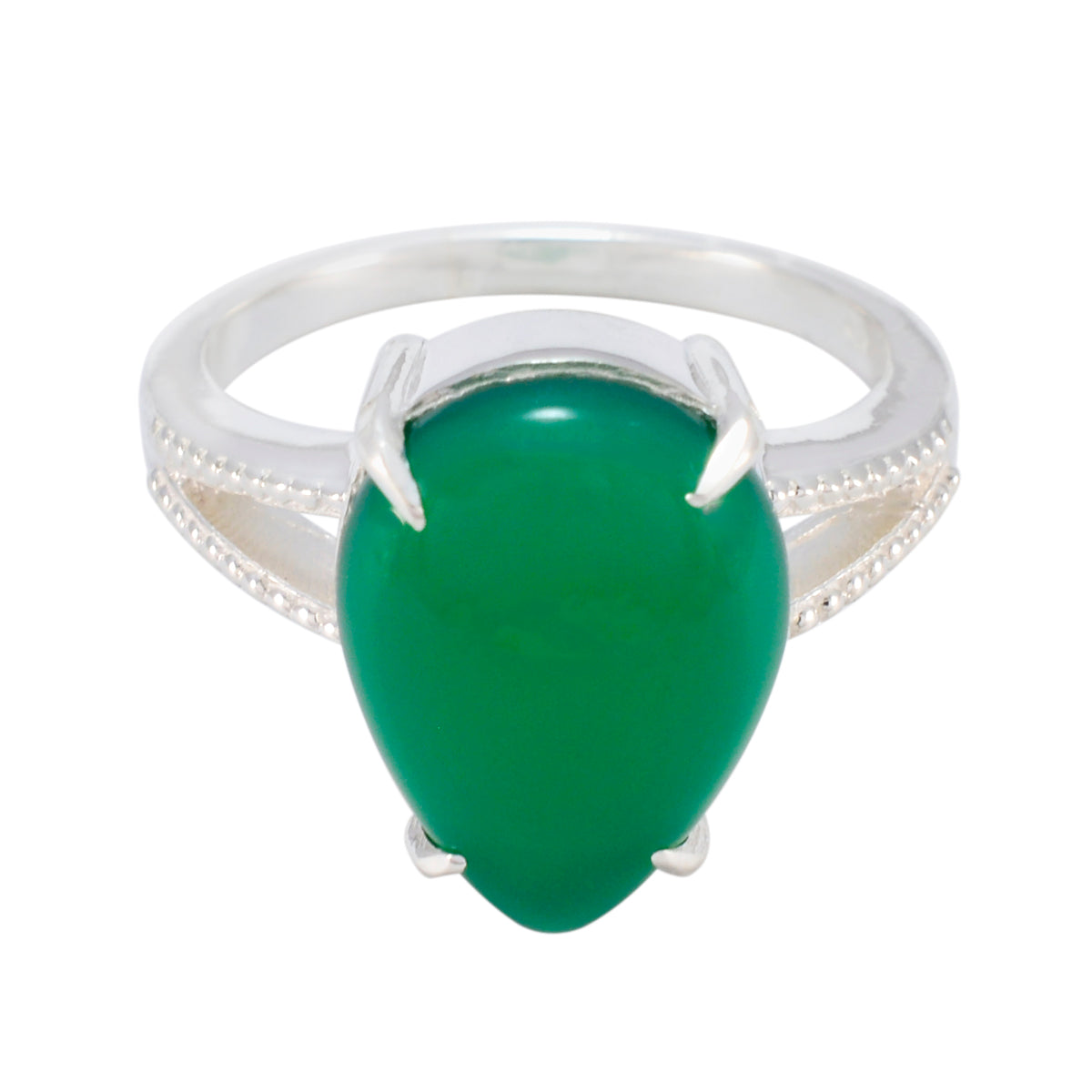 Lorena Graceful Green Solitaire Ring Green Onyx Green