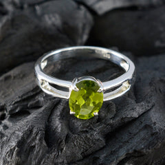 Audrey Green Solitaire Ring in Sterling Silver