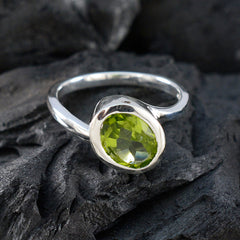 Siti Green Solitaire Ring with Oval Gemstone