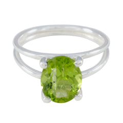 Meera Contemporary Green Solitaire Ring Peridot Green