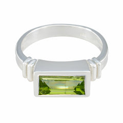 Liyana Green Solitaire Ring with Elegant Gemstone Peridot Green