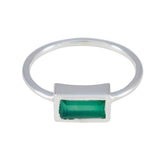 Ivy Green Solitaire Ring Elegant Silver Gemstone Green Onyx Green