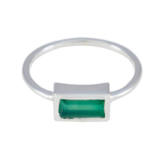 Ivy Green Solitaire Ring Elegant Silver Gemstone Green Onyx Green